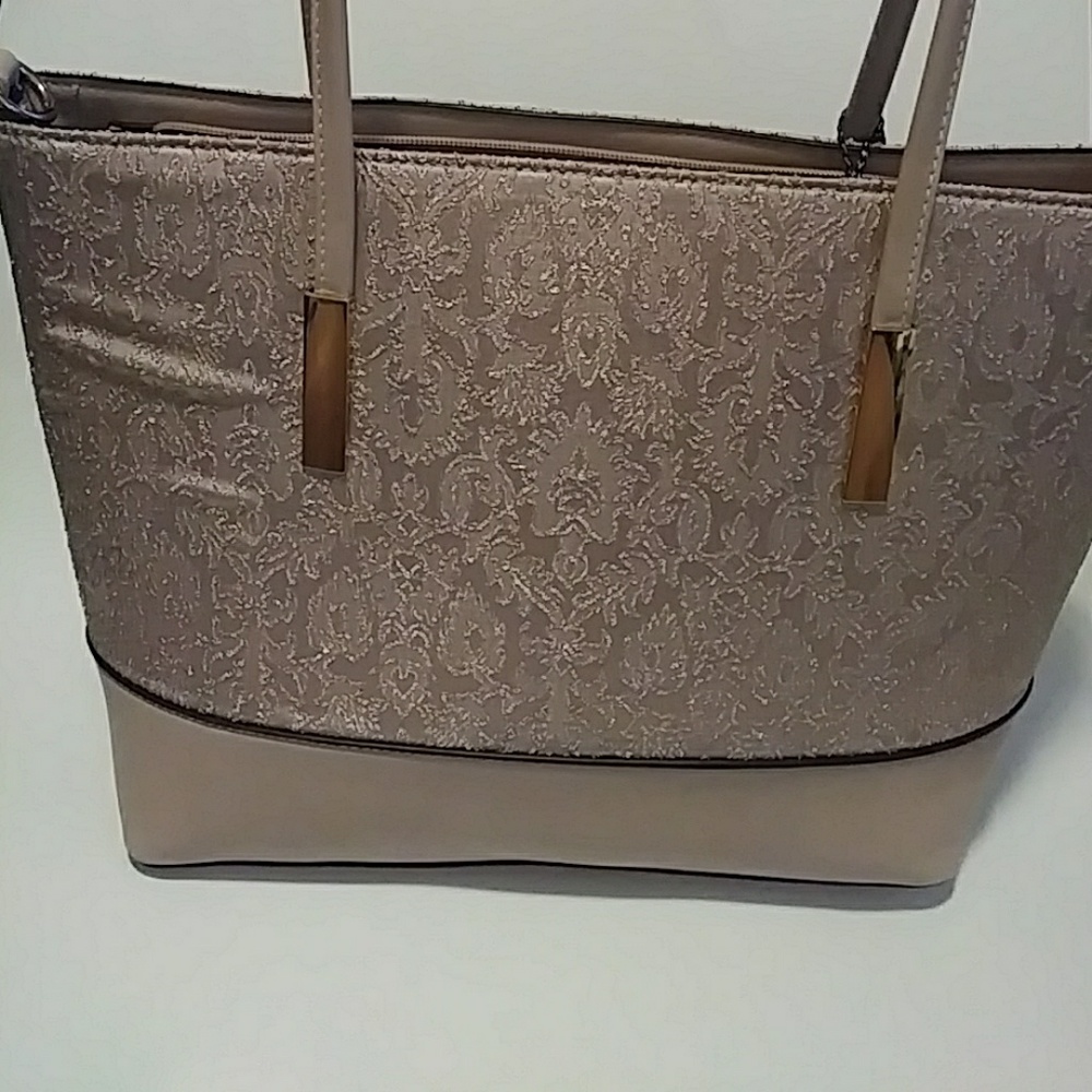 Womens Light Pink dual fabric  Large Tote  Purse
